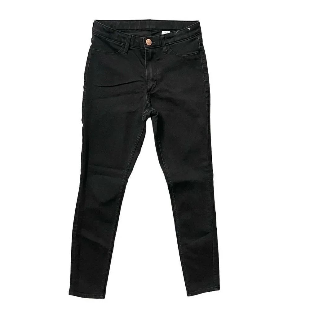 H&M &Denim Girl’s Black Skinny Fit Adjustable Waist Jegging Denim Jeans Size 10